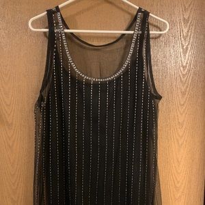 LANE BRYANT BLACK/SEQUINED TANK TOP